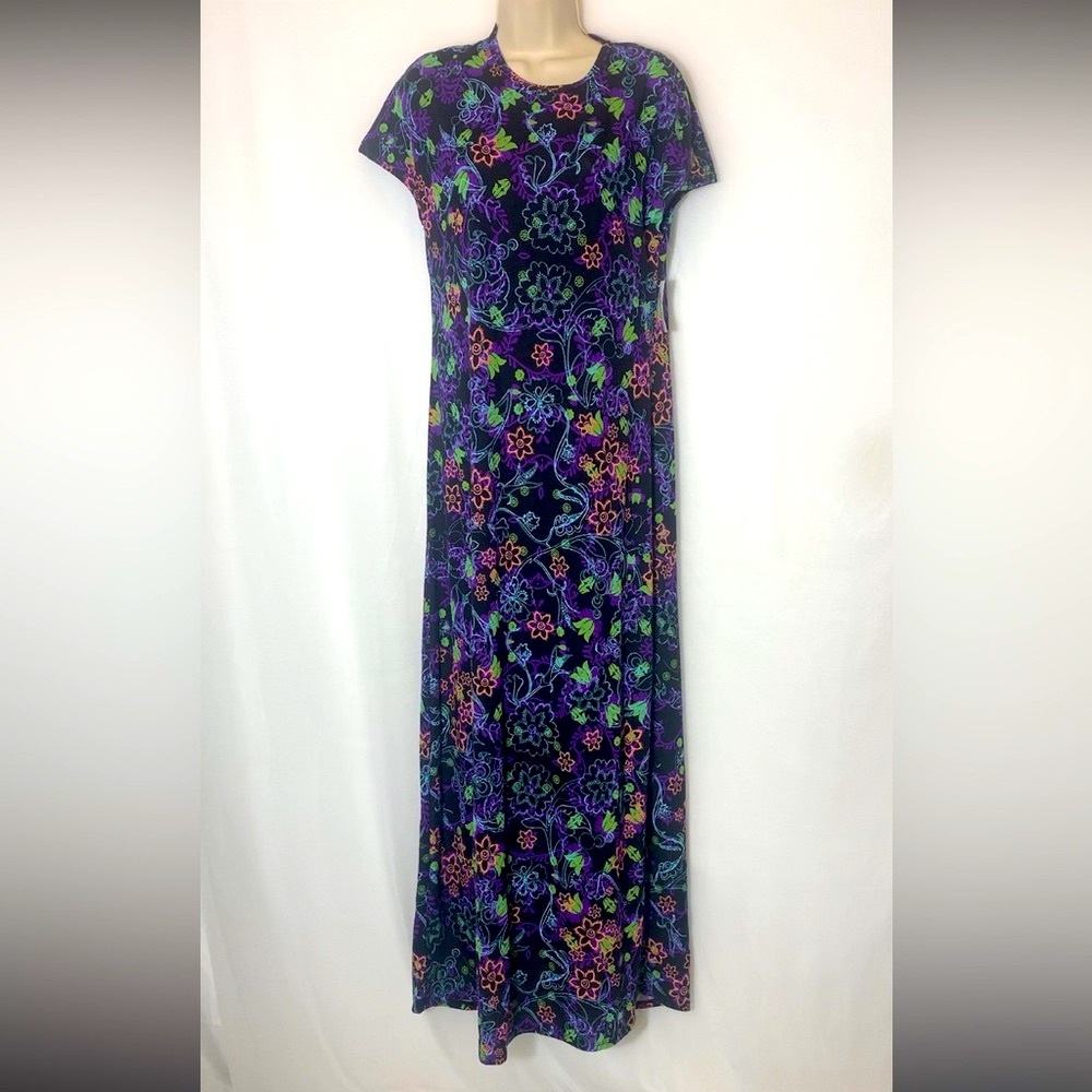 Brand New LuLaRoe Black and Purple Floral Dress